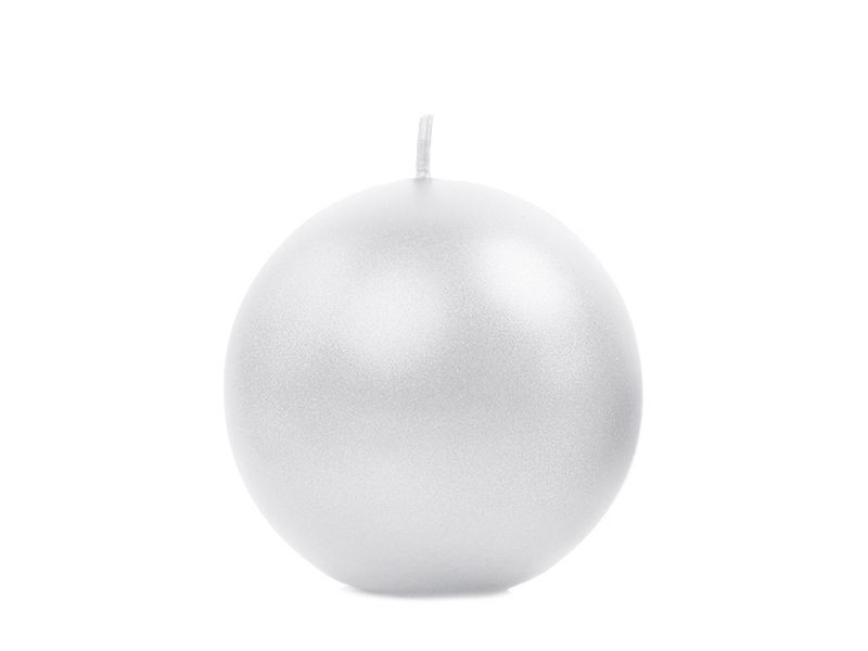 Candle Sphere Metallic Pearl 6cm  - 1pc