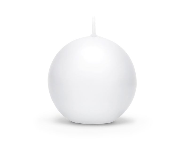 Candle Sphere Matt White 8cm - 1pc