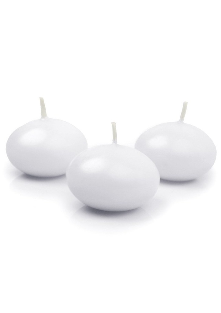 Floating Candle Disc Matt White 5cm -1pc