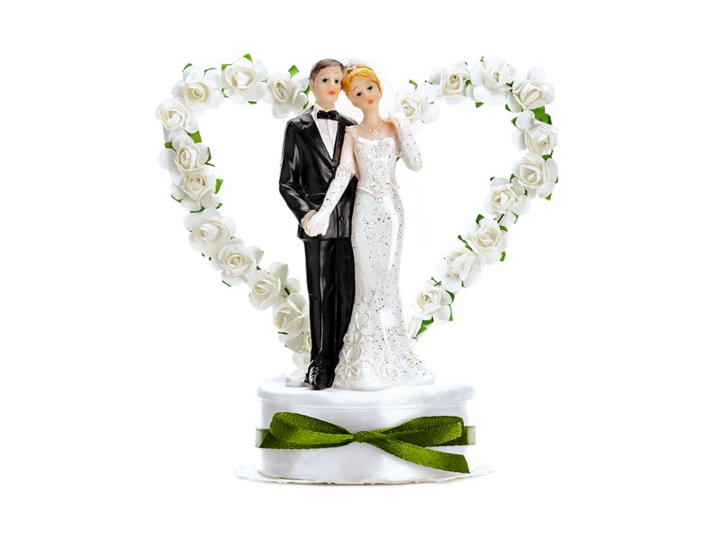 Cake Topper Newly-Weds White 16cm