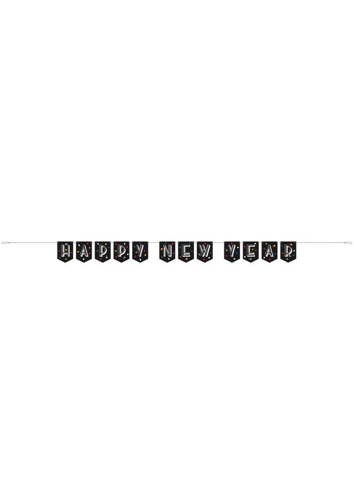 New Years Neon Dots Decoration Banner - 8ft