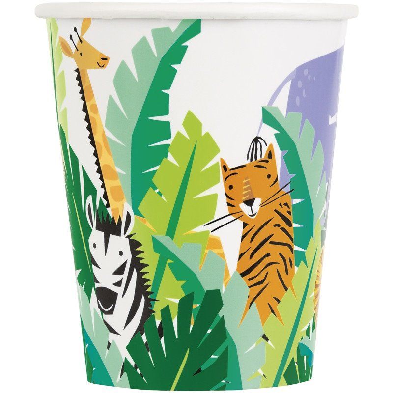 Animal Safari 266ml Party Paper Cups - 8pk