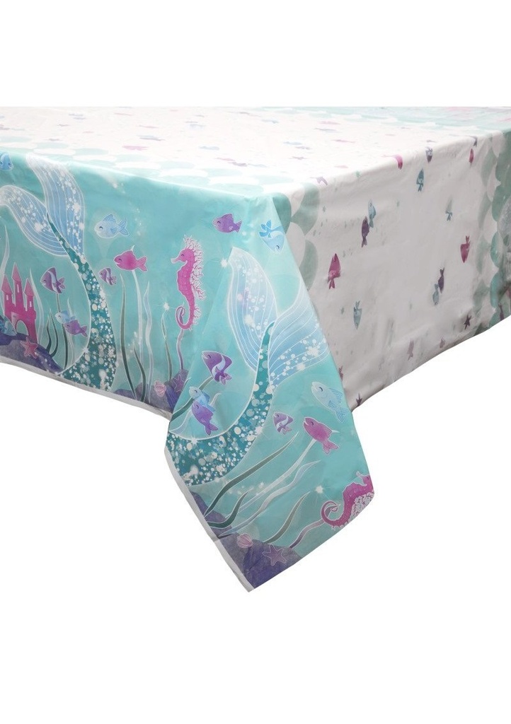 Mermaid Rectangular Plastic Table Cover - 137 x 213cm