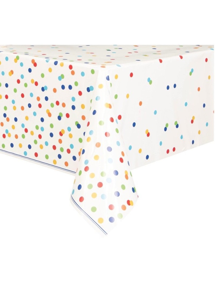 Rainbow Polka Dots Rectangular Plastic Table Cover - 137 x 213cm