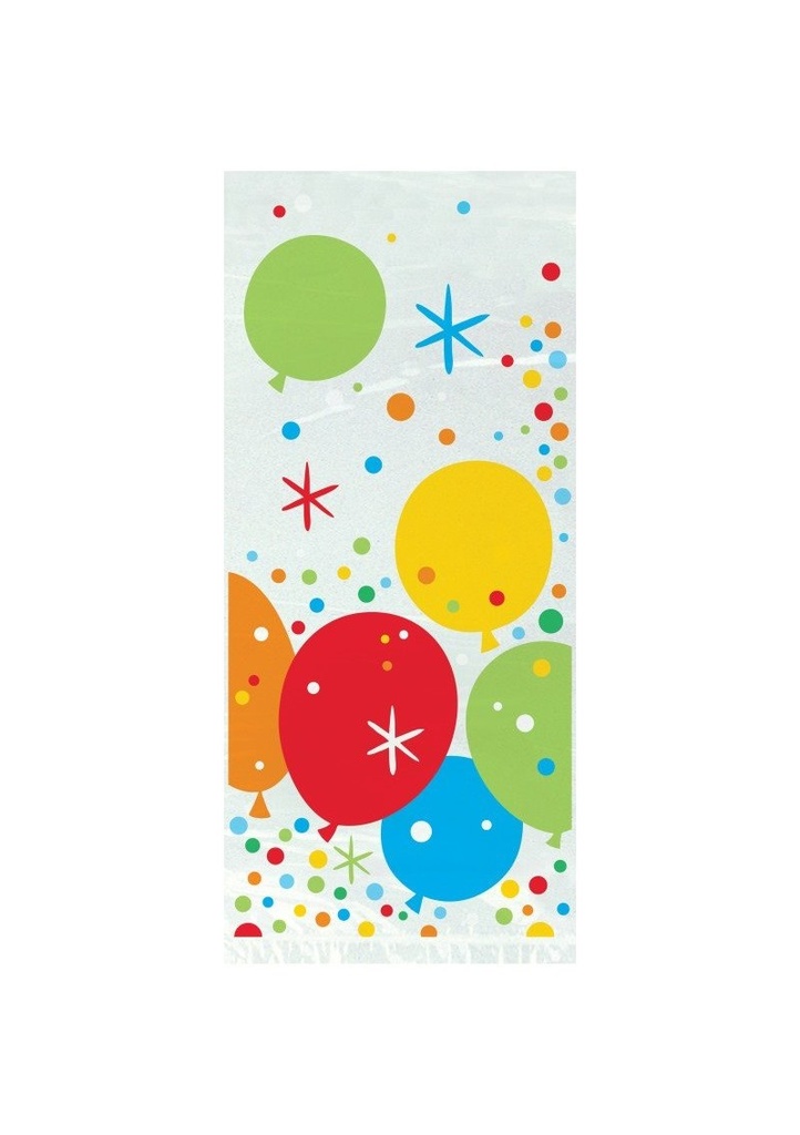 [58220] Glitzy Gold Birthday Cellophane Party Bags 12.7 x 28cm - 20pk