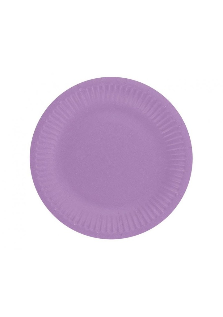 [PW-TJL7] Solid Colour Paper Plates 18cm Lavander - 6pk