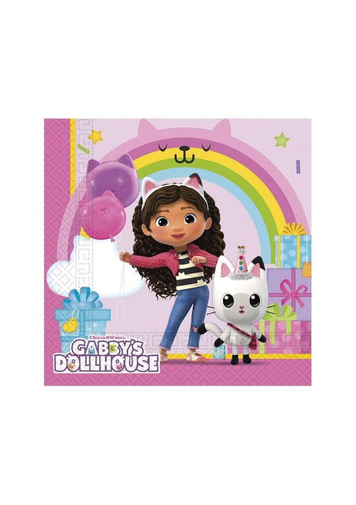 Gabby's Dollhouse Party Paper Napkins 33x33cm - 20pk