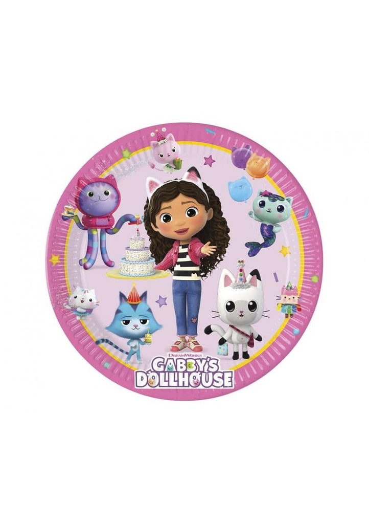 Gabby's Dollhouse Party Paper Plates 23cm - 8pk