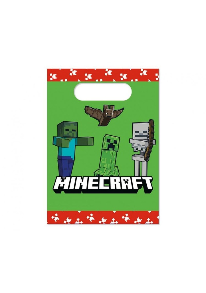 Minecraft Party Favors Paper Loot Bags - 4pk