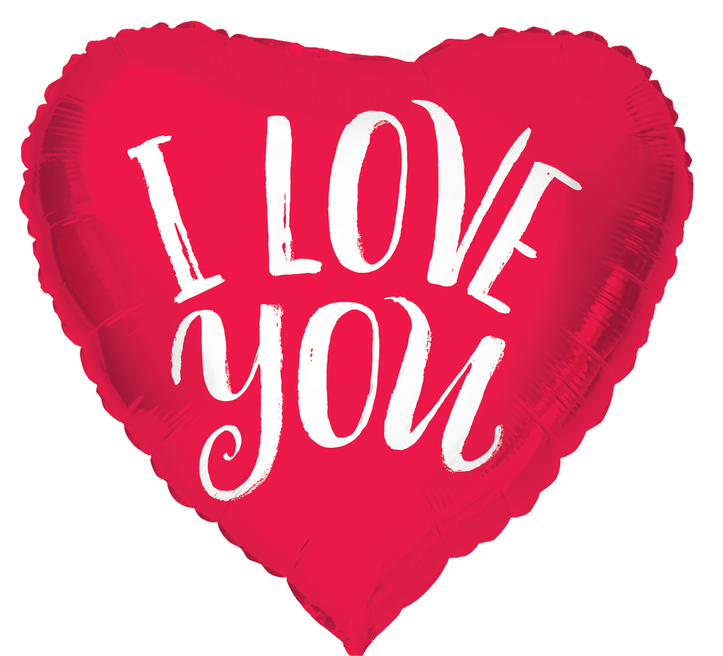 Foil Balloon Heart-shaped I Love You Red - 45cm