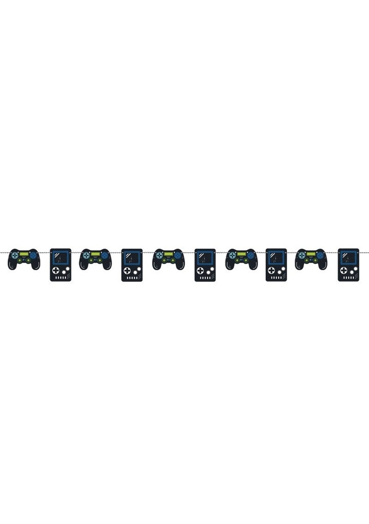 Gamer Birthday Diecut Controllers Garland 7 ft