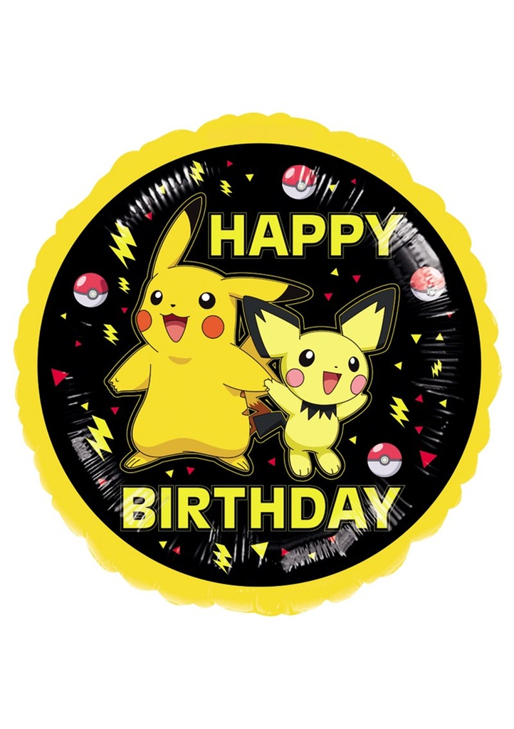 Pokemon Pikachu Happy Birthday Foil Balloon 43cm