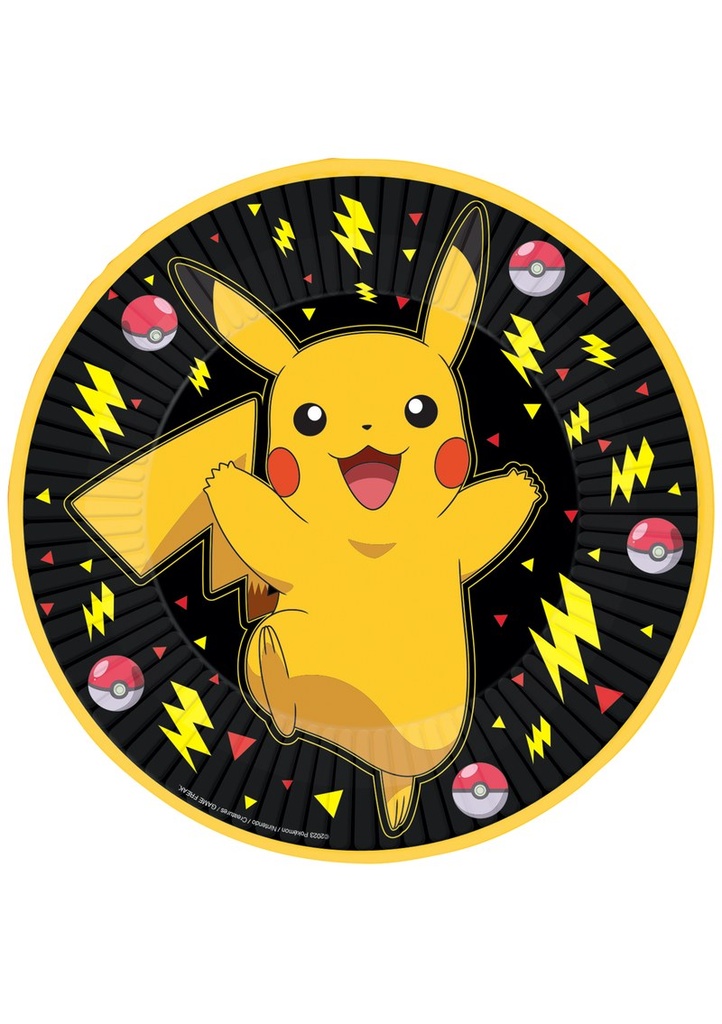 Pokemon Pikachu Paper Plates 23cm - 8pk