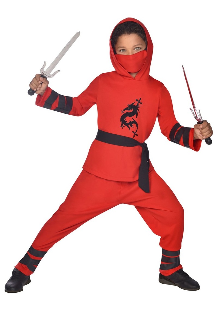 Ninja Warrior Red Costume - Age 4 to 6 Years