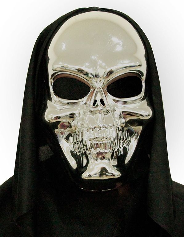 [840017-55] 3D Mask Black & Bone Plastic One Size