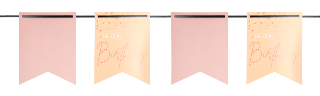 Happy Birthday Bunting Garland Banner Elegsant Lush Blush - 6m