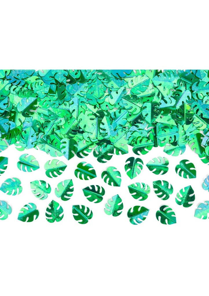 Metallic Confetti Leafs, Green, 15G