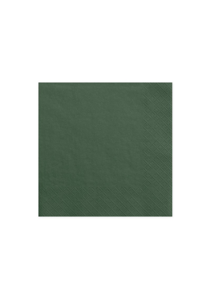 Napkins, 3 Layers, Bottle Green, 33x33cm (1pkt / 20pc)