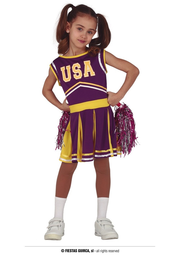 USA Purple Cheerleader Costume - Age 5 to 6 Years