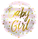 Foil Balloon 'Baby Girl' Stripes Pink - 45cm