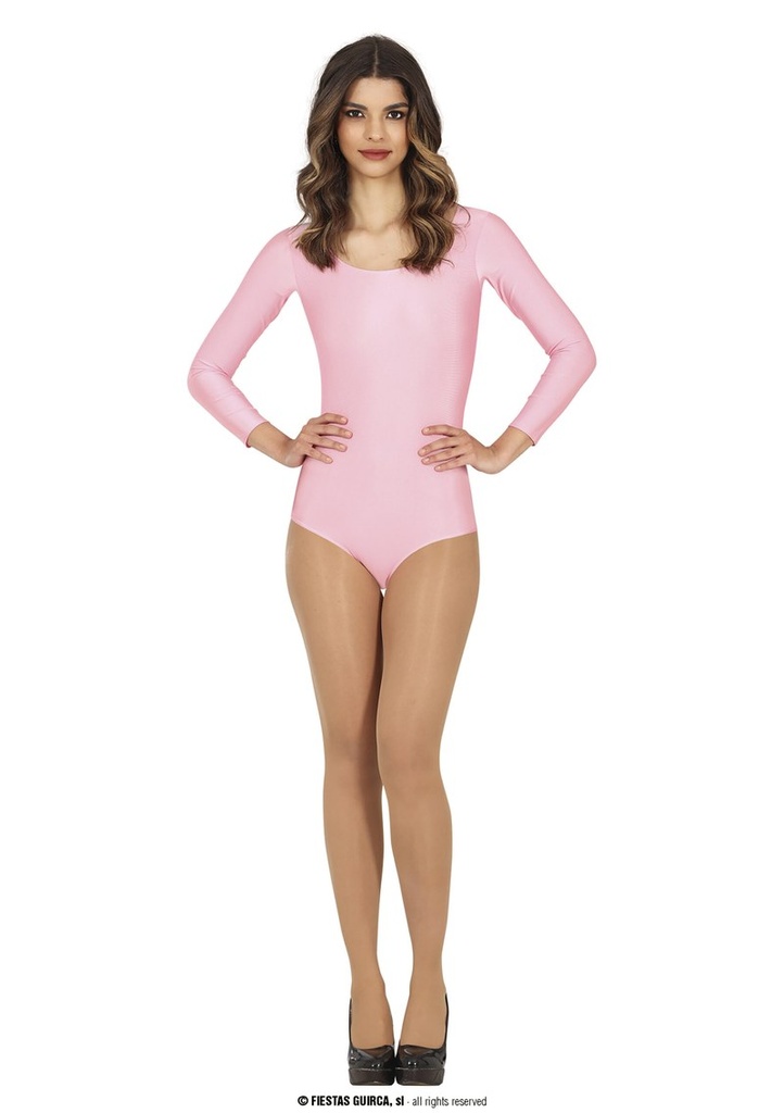 Leotard Long Sleeve Pink - Adult Size Large (42-44)
