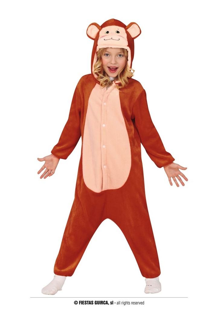 Monkey Kigurumimi Animal Onesie - Age 5 to 6 Years