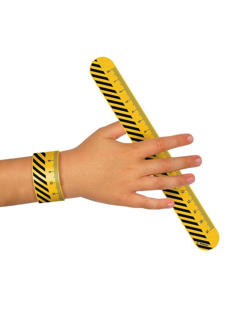 [9916748] Party & Pinata Favour Slap Bracelets Construction Party 24cm - 8pk