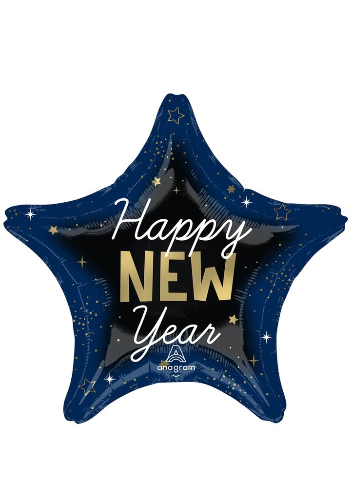 Happy New Year Celestial Foil Balloon - 43cm