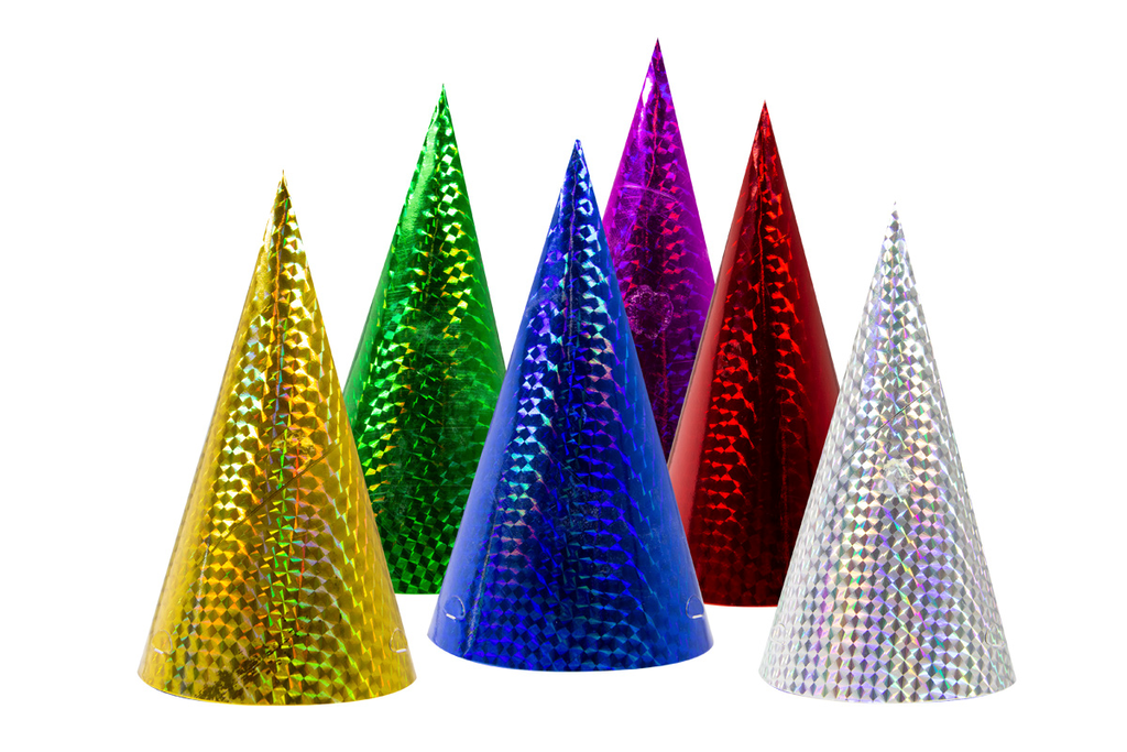 Colourful Party Hats Prismatic - 6pcs