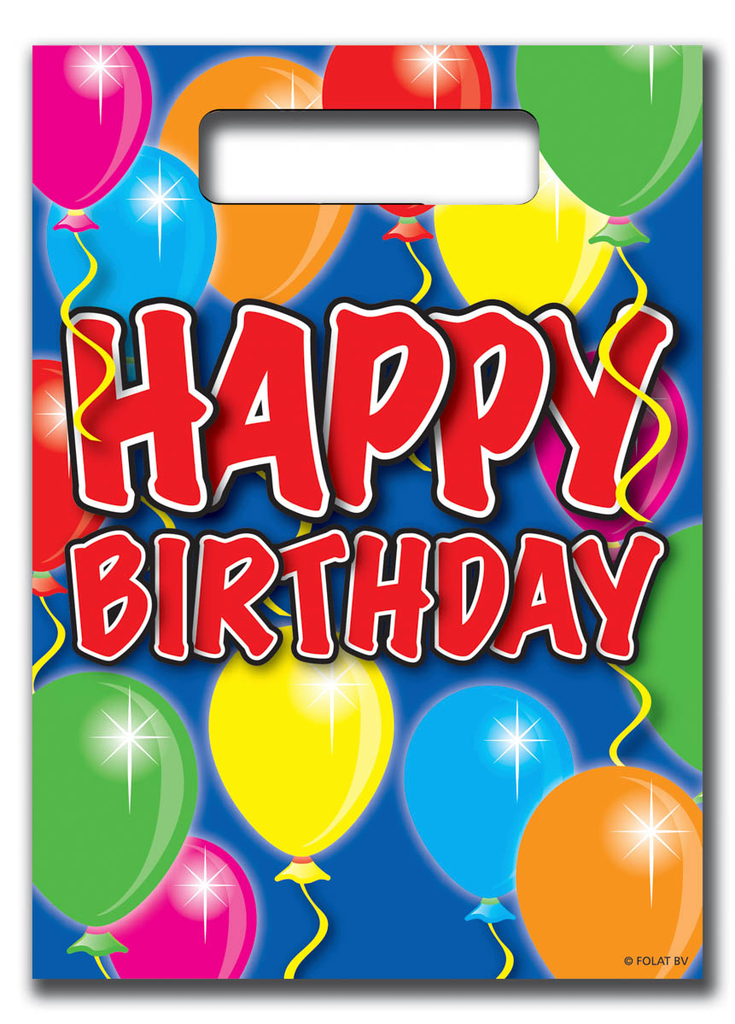 [04528] Happy Birthday Balloons Gift Bags 29x18cm - 8pcs