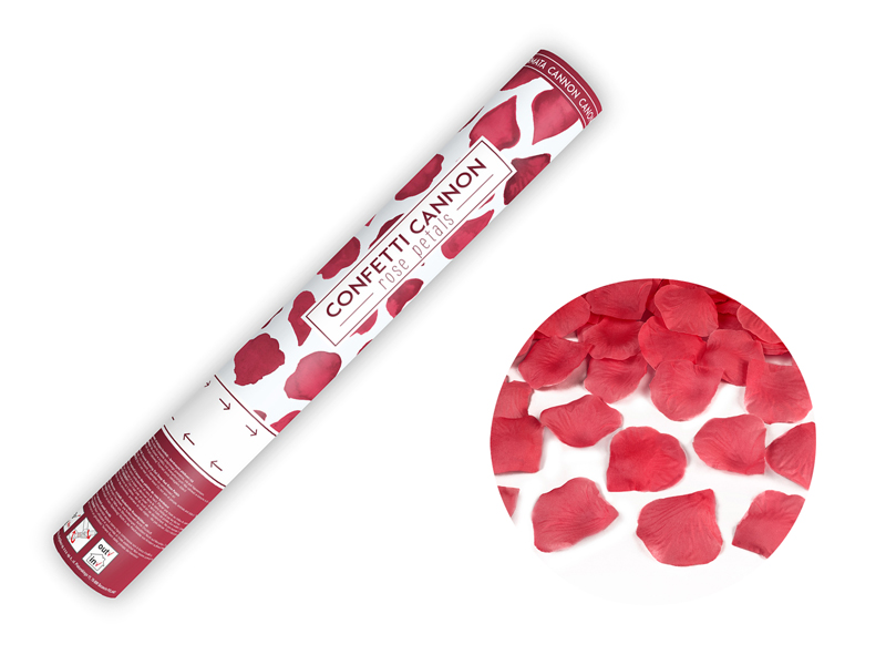 Confetti Cannon With Rose Petals Deep Red 40cm
