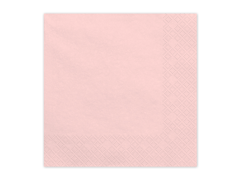 Paper Napkins Light Pink 33x33cm - 20pk