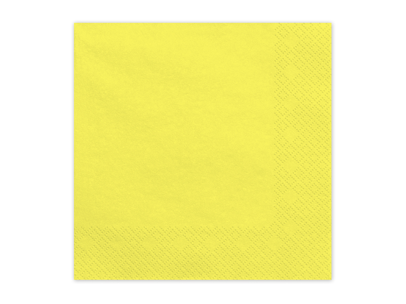 Paper Napkins Yellow 33x33cm - 20pk