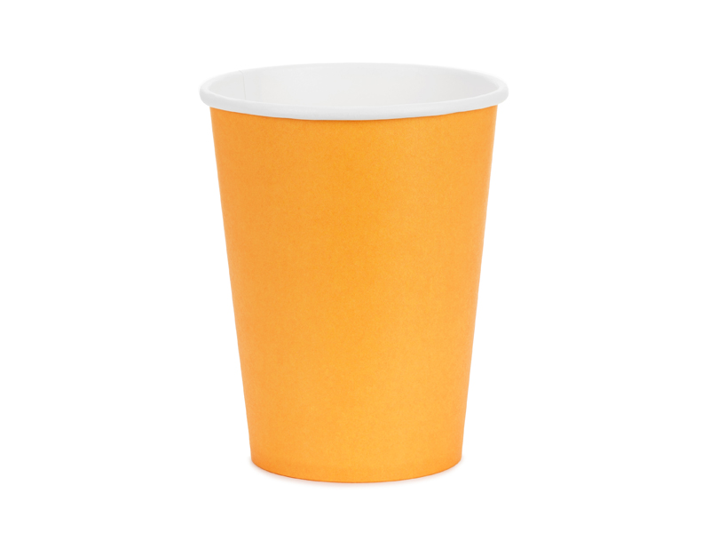 Paper Cups Light Orange 250ml - 6pk