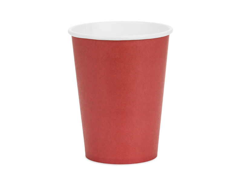 Paper Cups Dark Red 250ml - 6pk