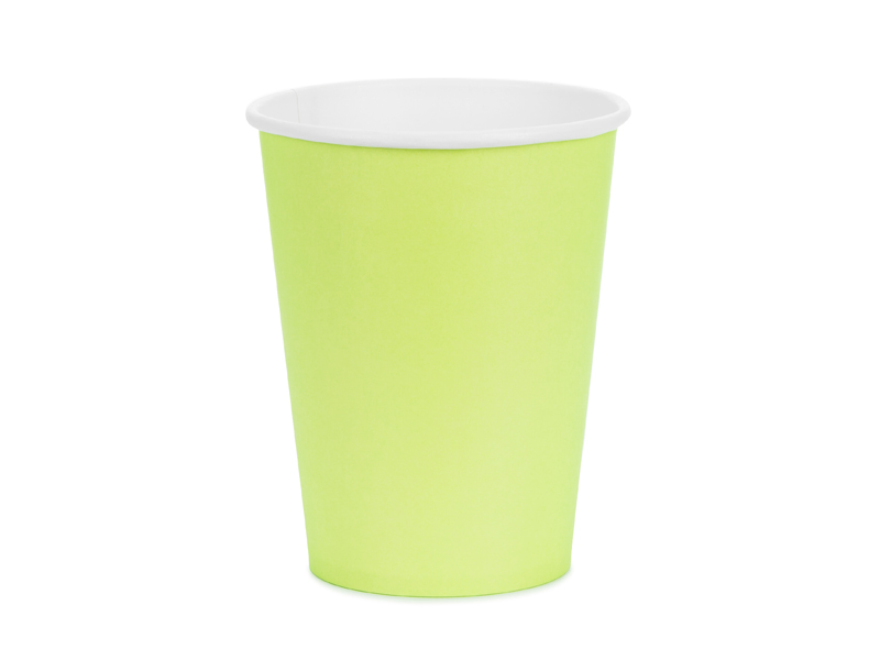 Paper Cups Light Green 250ml - 6pk