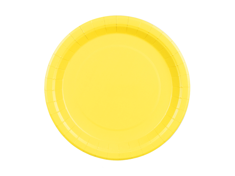 Paper Plates Yellow 23cm - 6pk