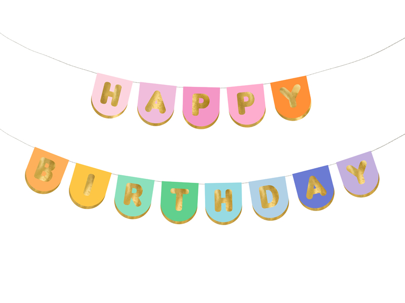 [GRL116] Banner Happy Birthday Mix 163x12cm