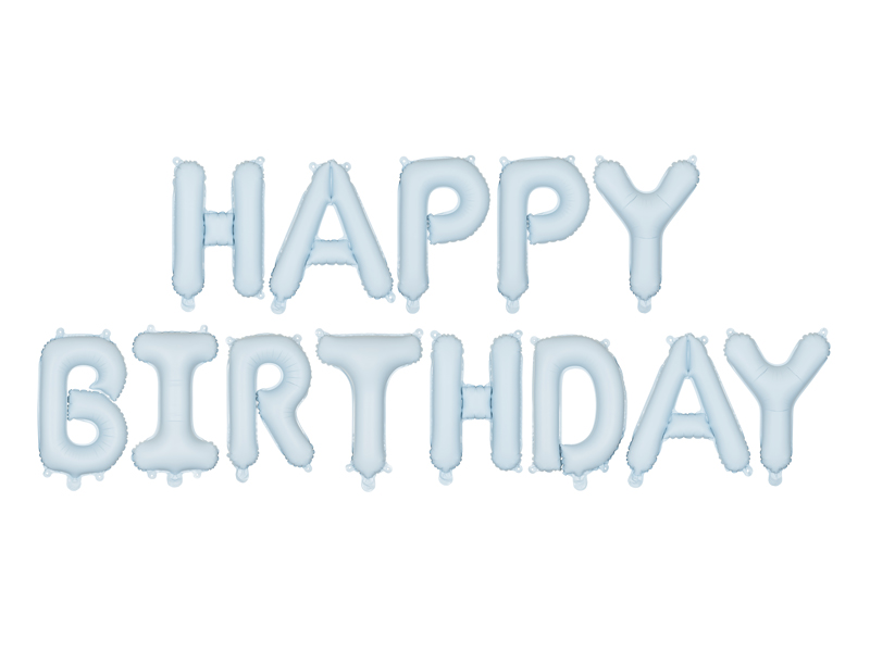 Foil Balloon Happy Birthday 340x35cm Blue