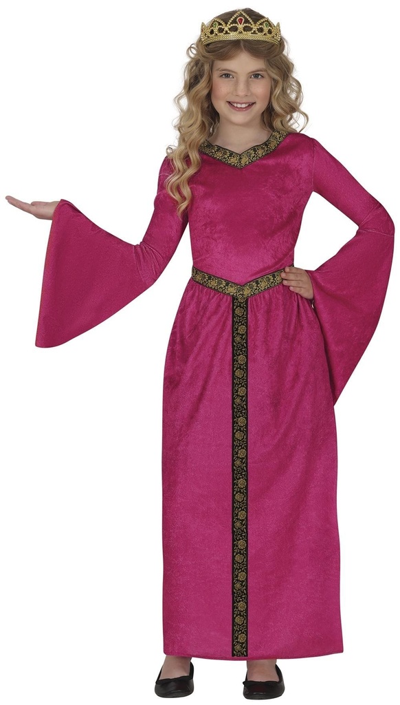 Medieval Lady Velvet Costume - Age 7 to 9 Years