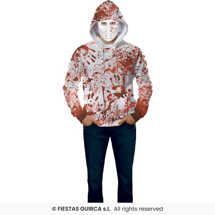 Halloween Bloody Hoodie With Mask - Adult Size Large (52-54)