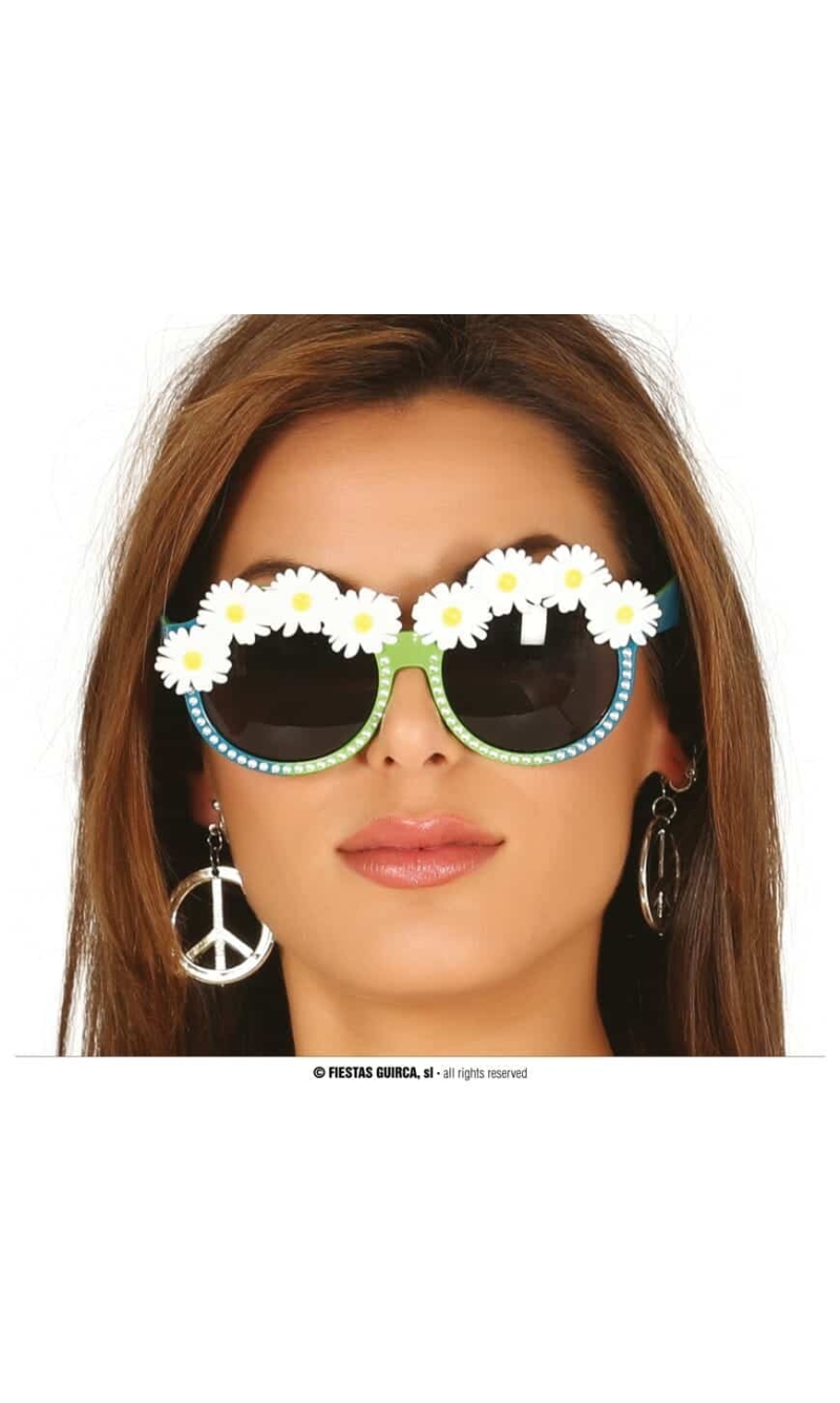 Hippie Glasses With Daisies - Adult One Size
