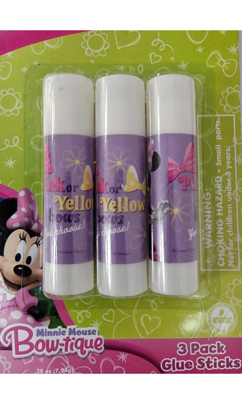 Minnie Mouse Clubhouse Glue Sticks - 3pk