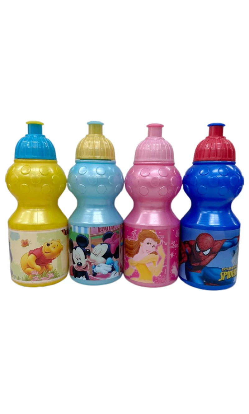 Pull Top Plastic Bottle Assorted Disney Characters - 18cm