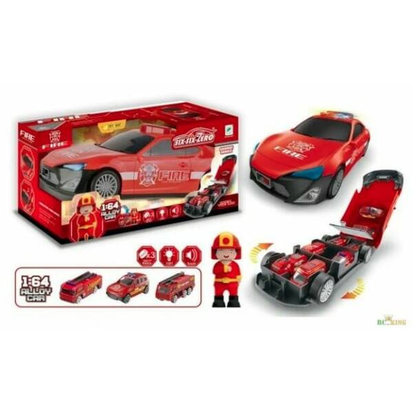 Garage Series Fire Car With Light And Sound - 30cm x 10cm x 13cm