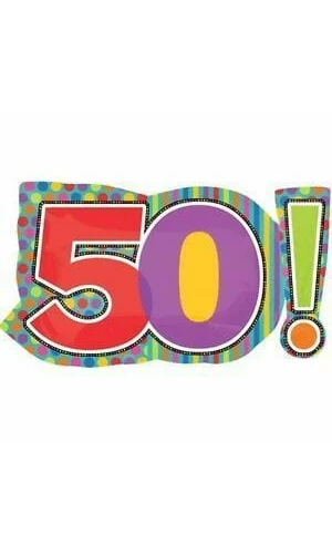 Dots & Stripes No. 50 Super Shape Foil Balloon 18'' x 29'' (46cm x 74cm)