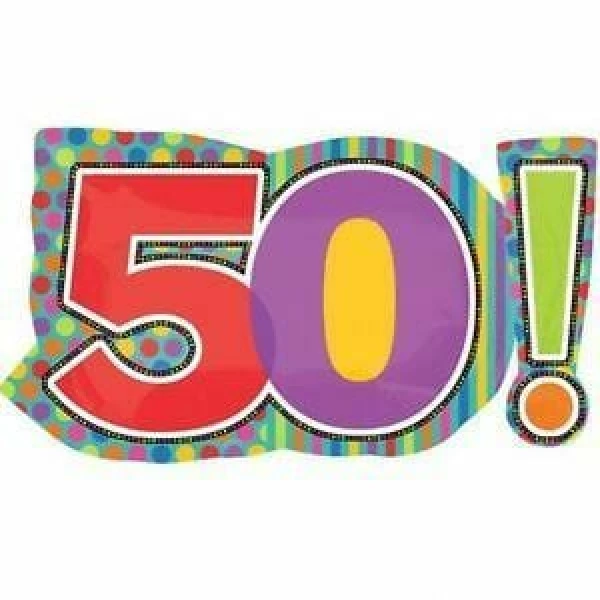 Dots & Stripes No. 50 Super Shape Foil Balloon 18'' x 29'' (46cm x 74cm)