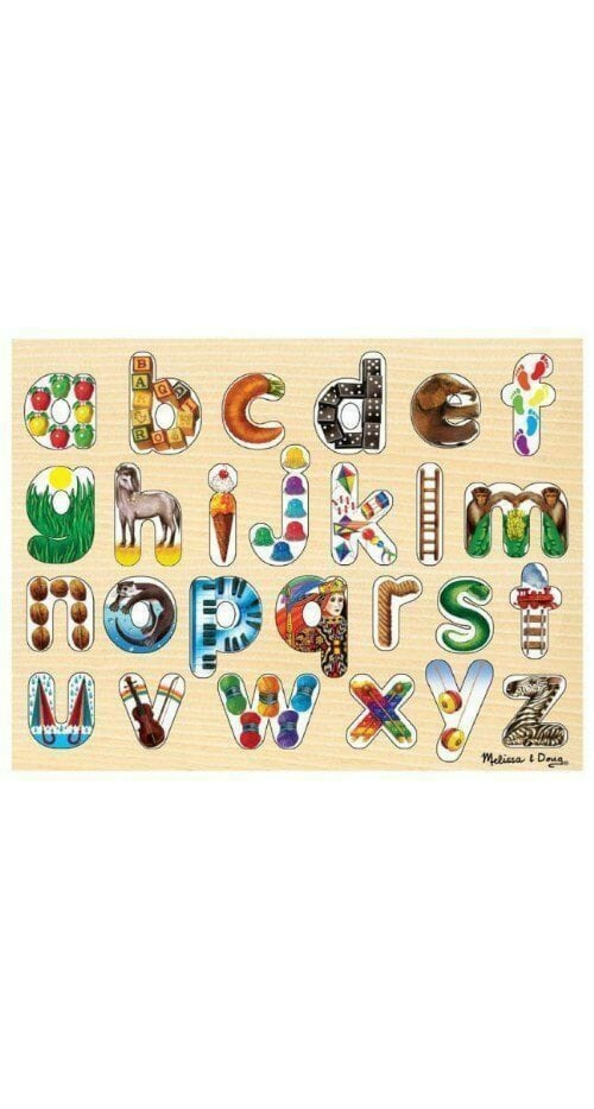 Melissa & Doug Alphabet Art Wooden Puzzle - 40cm x 30cm