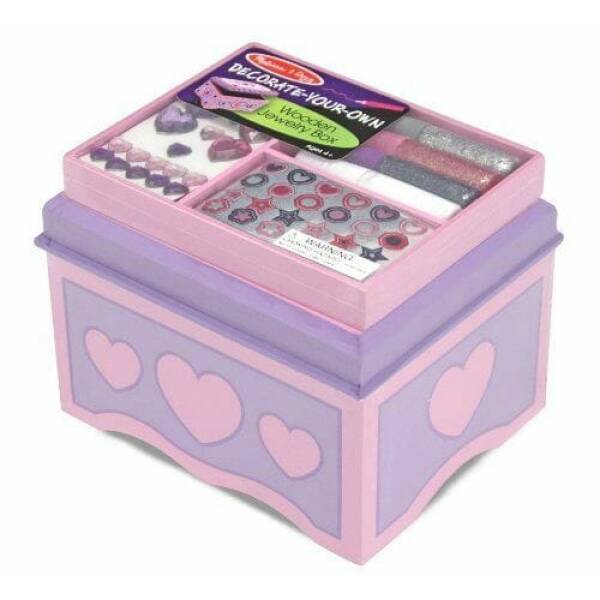 Melissa & Doug Wooden Jewellery Box - 14cm x 12cm