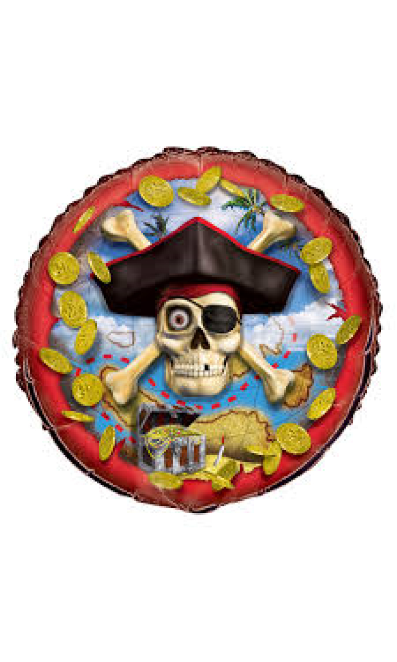Pirates Bounty Round Foil Balloon 17"